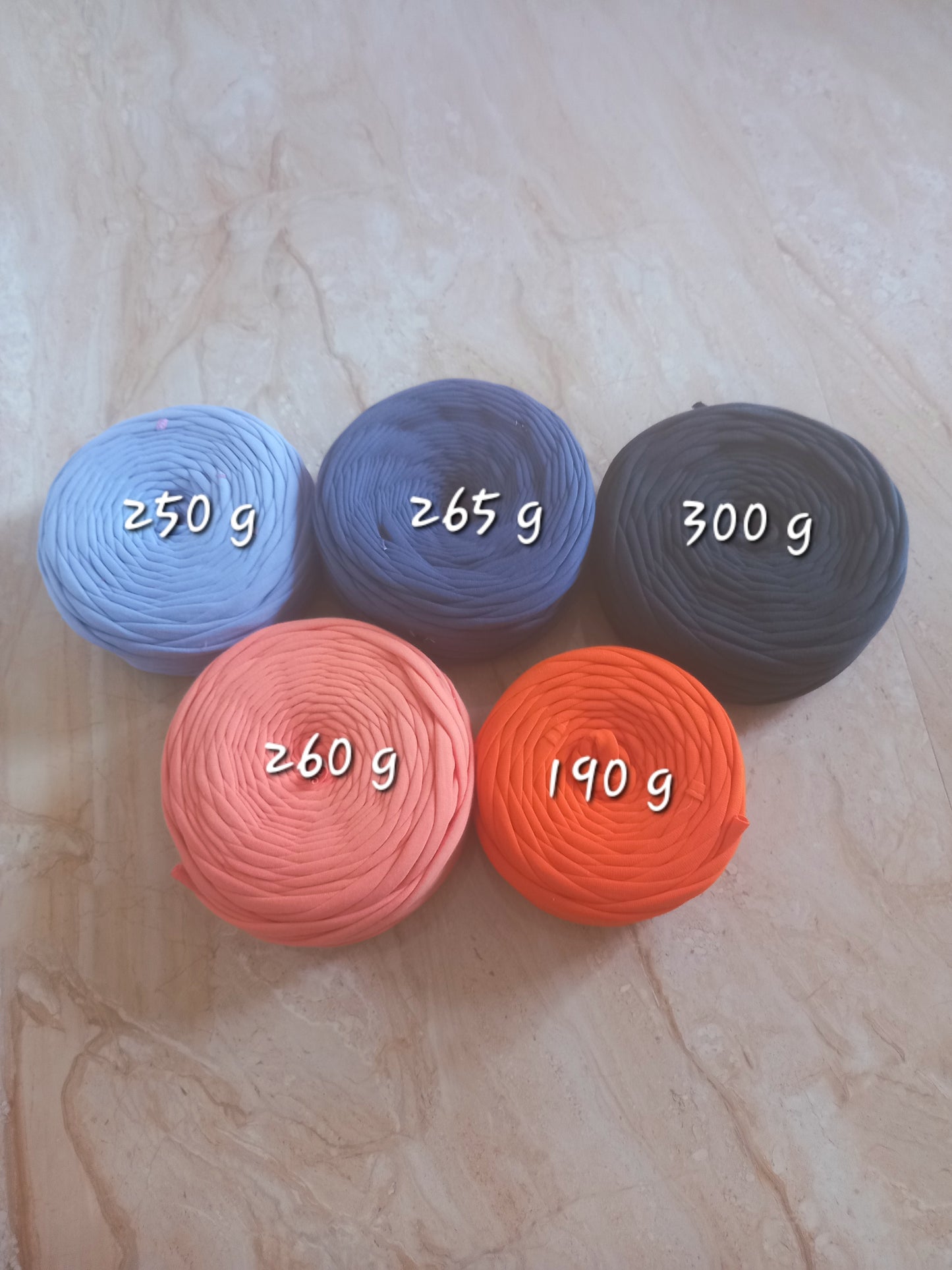 Shades of blue and orange joint tshirt yarn
