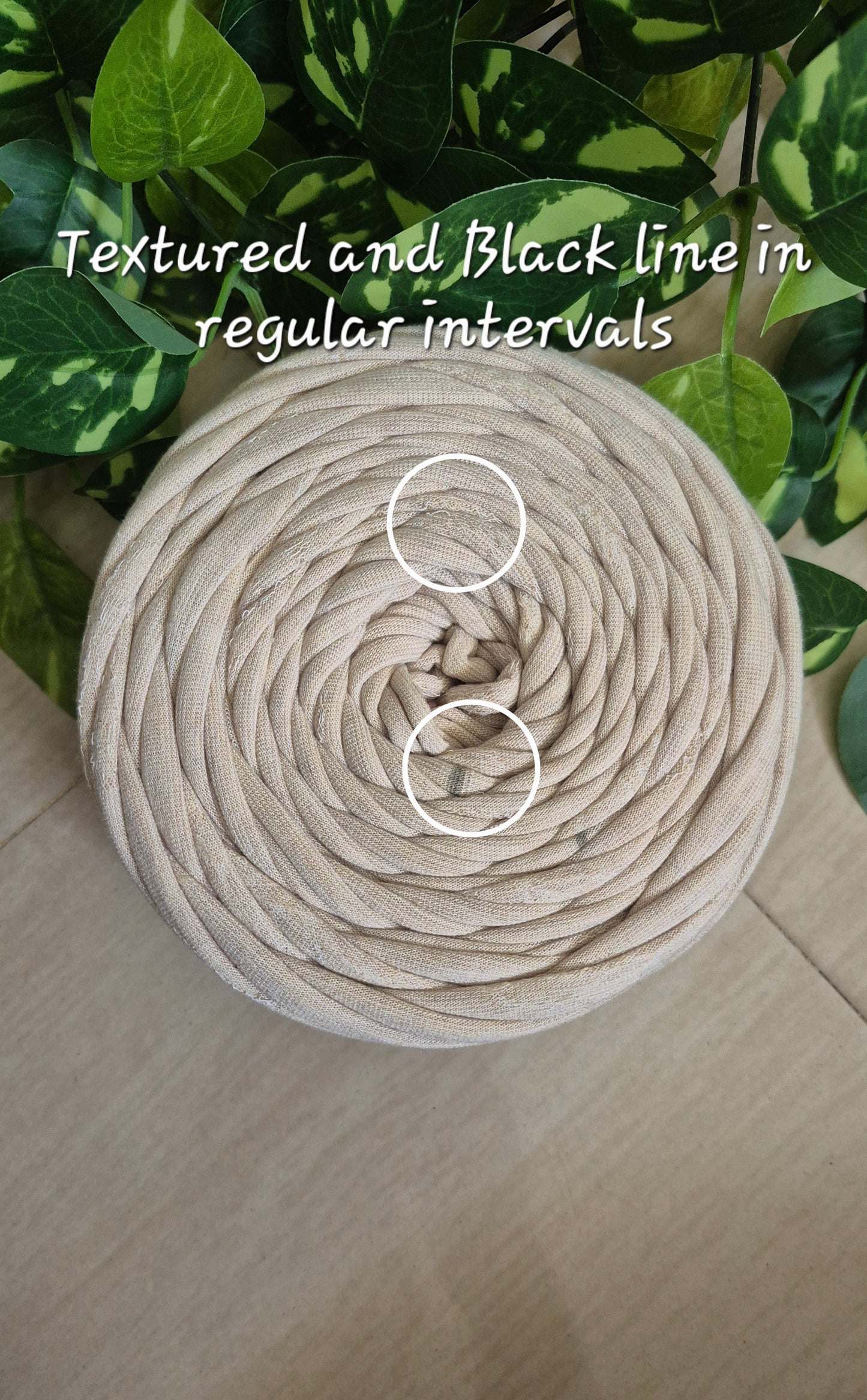 300 g Black line and textured Tshirt yarn