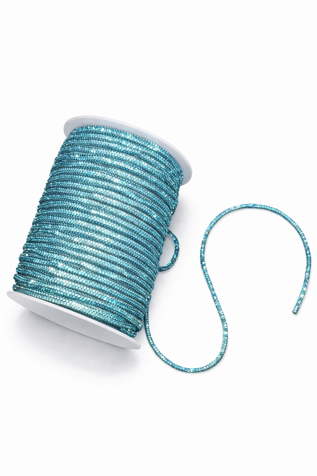 Light Blue Rhinestone Rope for Phone Slings & Macramé Bags | Bling Rhinestone Cord