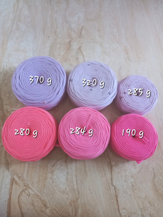 Shades of Lavender and pink joint tshirt yarn