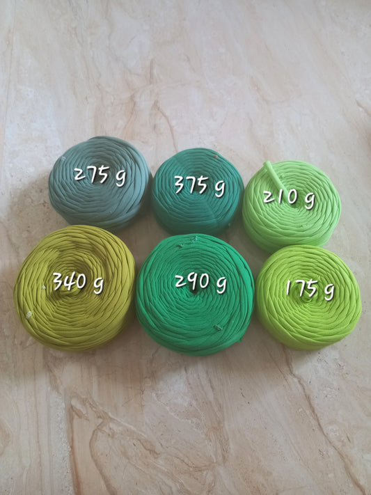Shades of green joint tshirt yarn