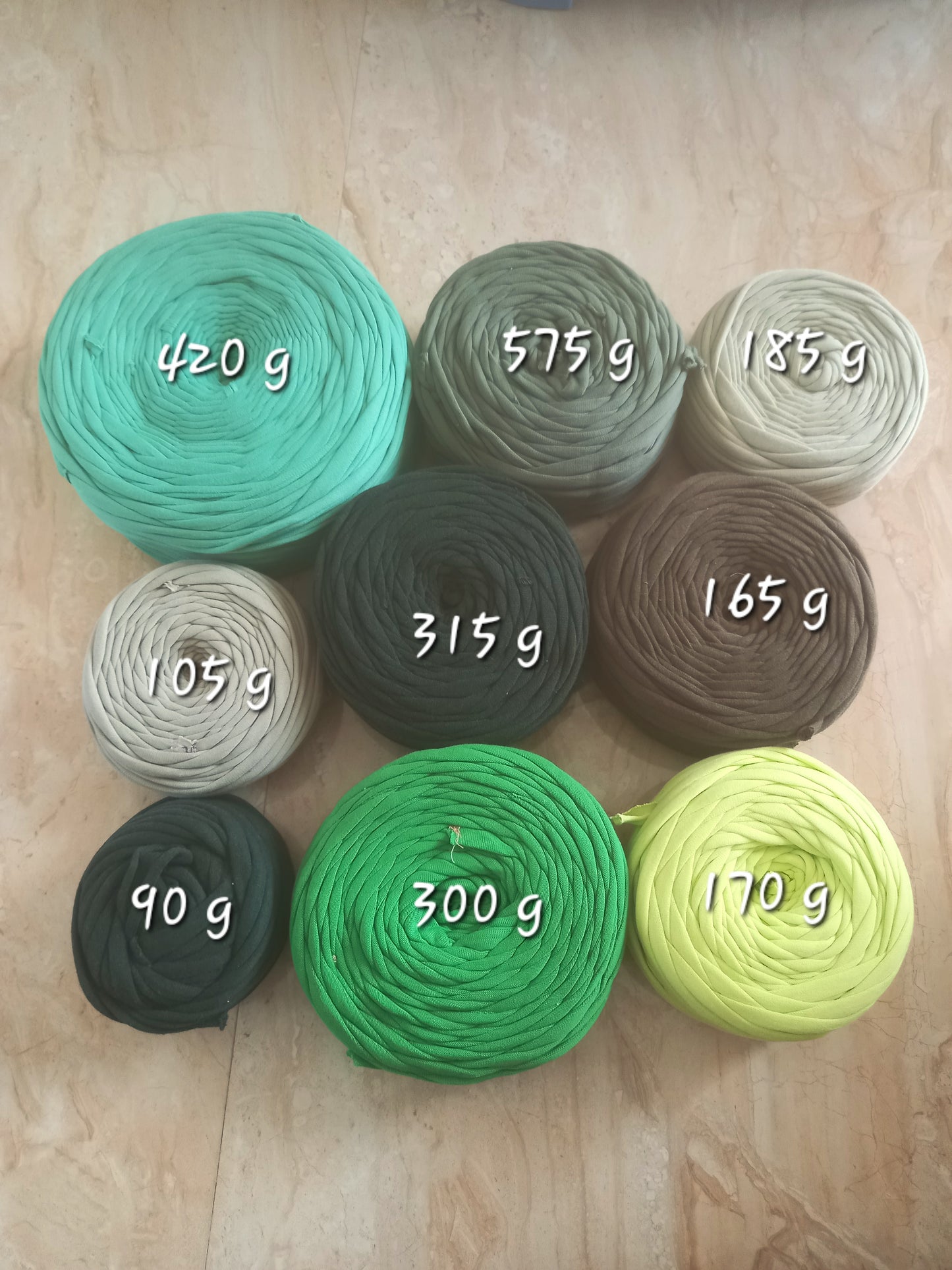 Shades of green joint tshirt yarn