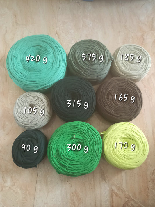 Shades of green joint tshirt yarn