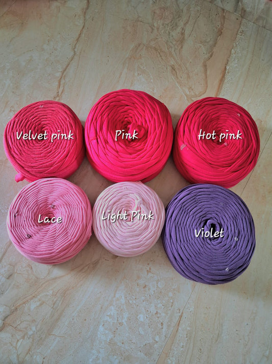 Shades of Pink joint tshirt yarn