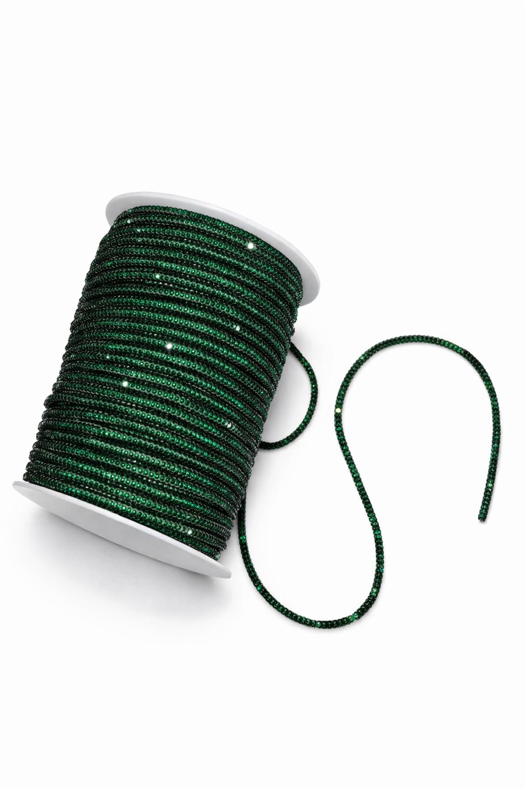 Dark green Rhinestone Rope for Phone Slings & Macramé Bags | Bling Rhinestone Cord