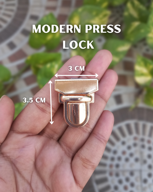 Modern press lock for crochet bags