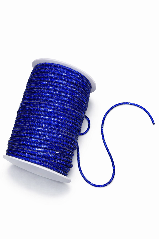 Royal Blue Rhinestone Rope for Phone Slings & Macramé Bags | Bling Rhinestone Cord
