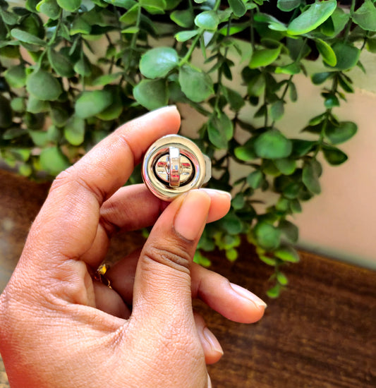 Silver button lock