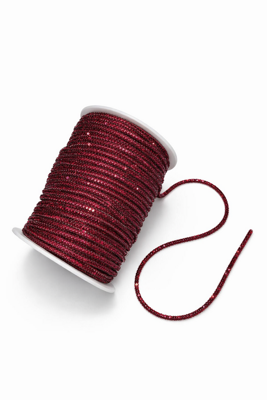 Red Rhinestone Rope for Phone Slings & Macramé Bags | Bling Rhinestone Cord