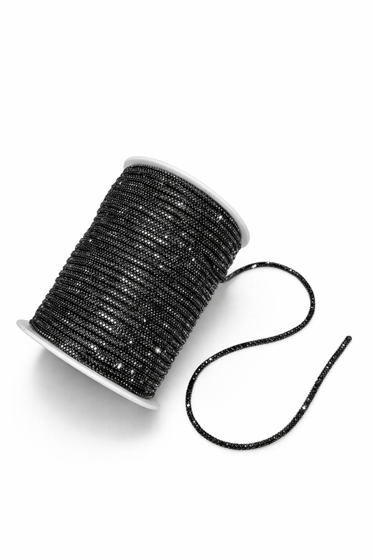 Charcoal Rhinestone Rope for Phone Slings & Macramé Bags | Bling Rhinestone Cord