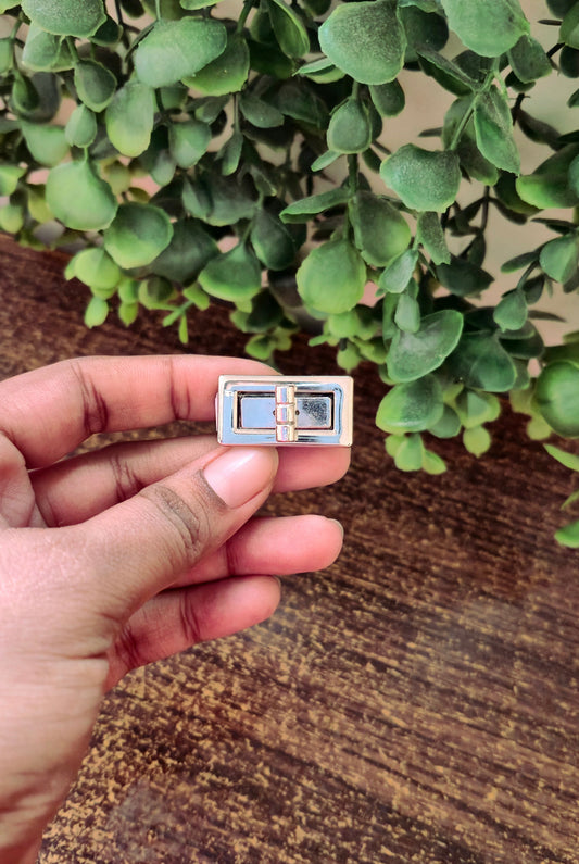 Silver rectangle lock