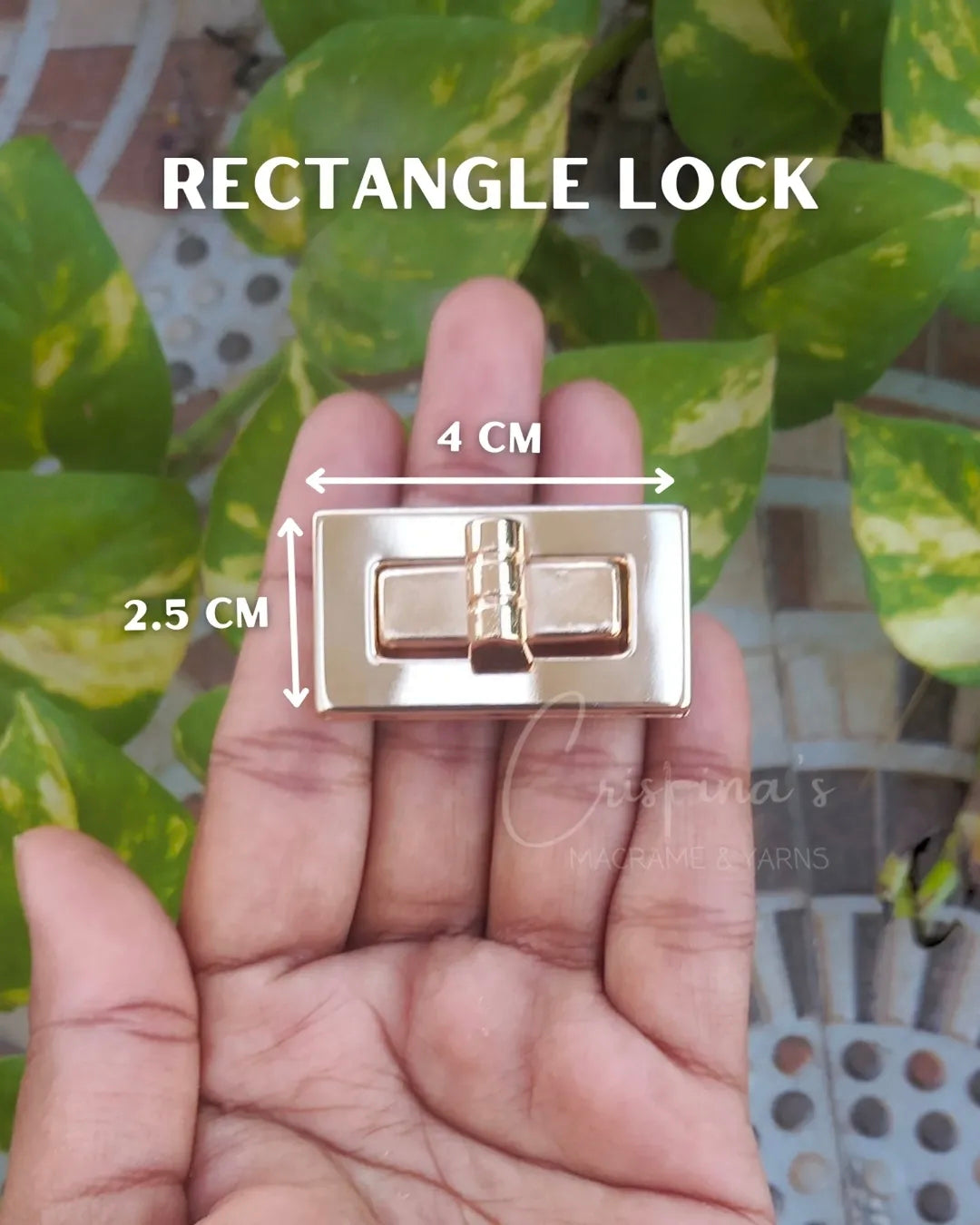 Rectagle lock for diy handbags and purse