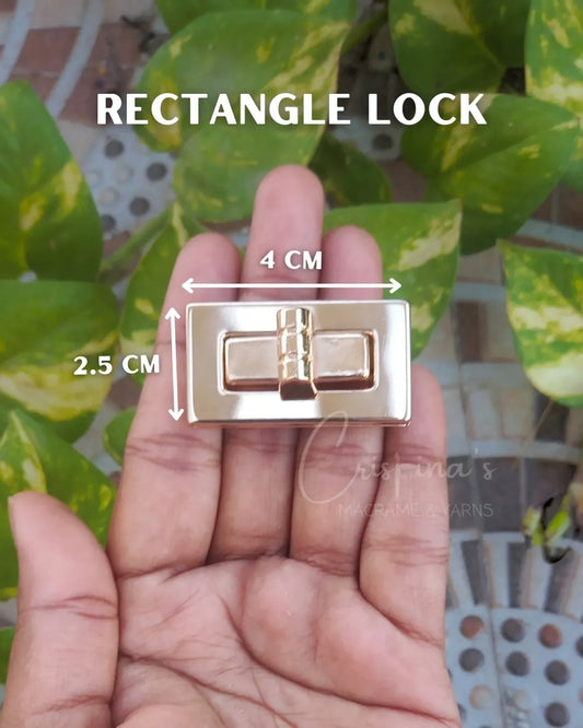 Rectagle lock for diy handbags and purse