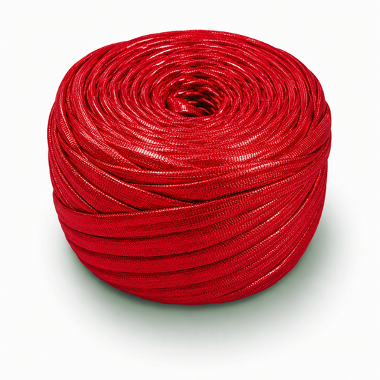 Rich red metallic Tshirt Yarn