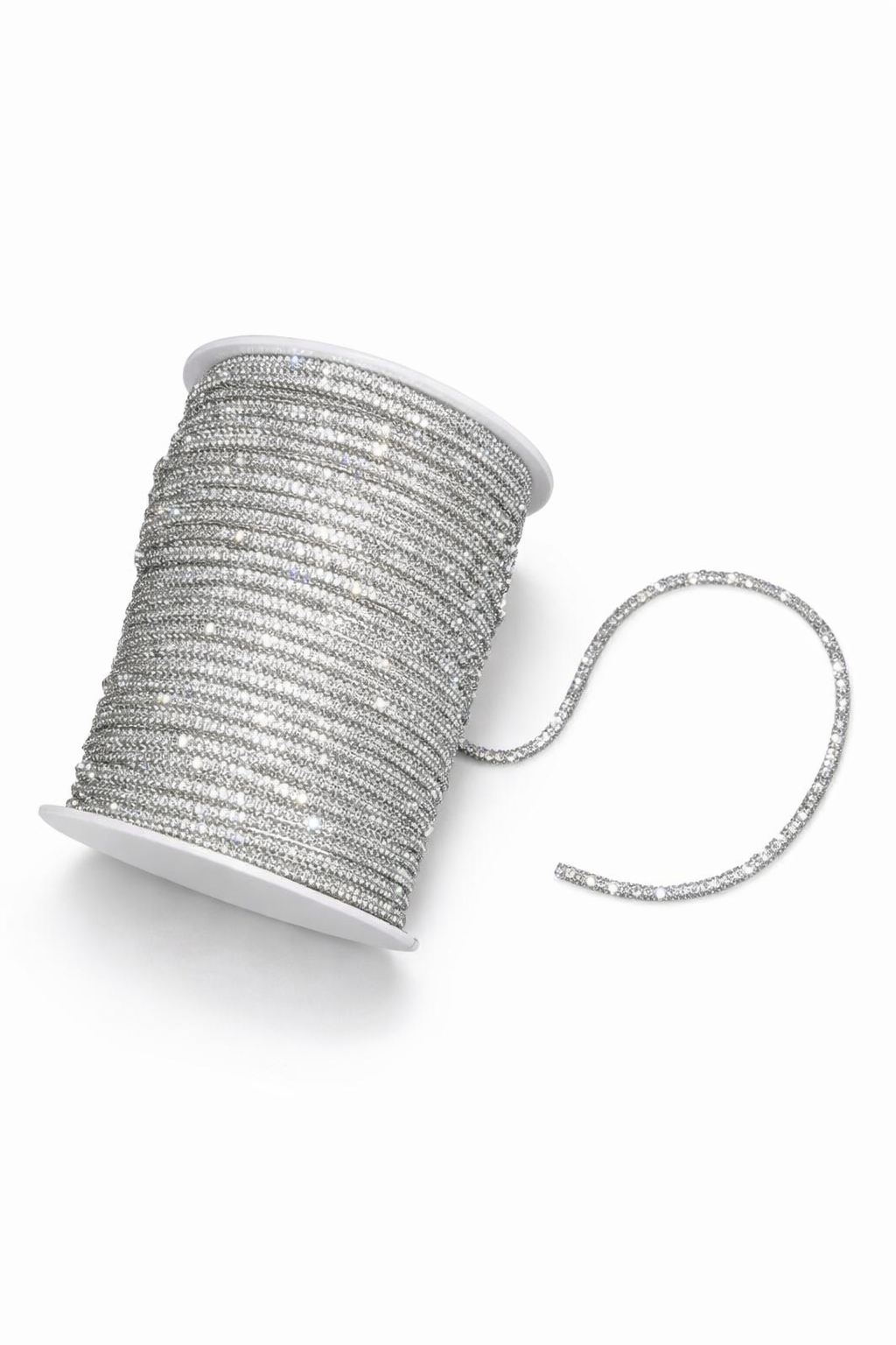 Shiny White Rhinestone Rope for Phone Slings & Macramé Bags | Bling Rhinestone Cord